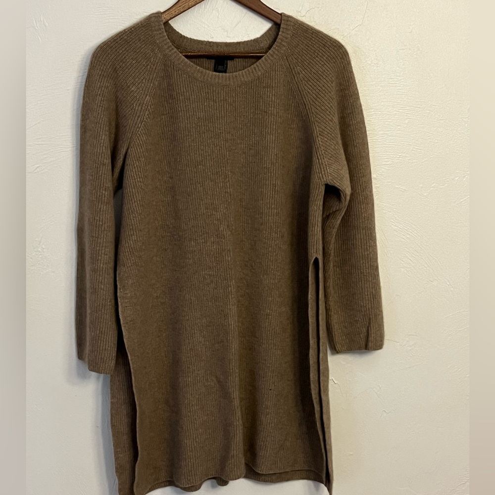 Eileen Fisher Tan Crew Neck Cashmere Sweater